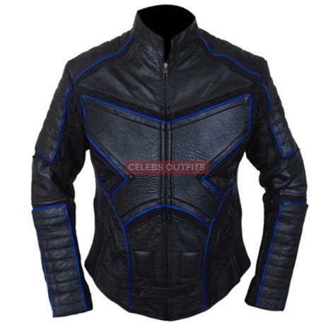 x men wolverine leather jacket black blue leather motorcycle jacket