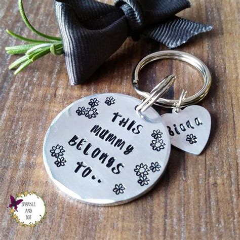 Personalised This Mummy Belongs To Keyring Hand Stamped Ts Etsy