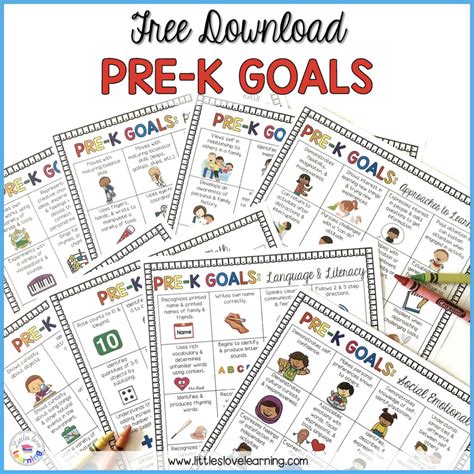 Free Printable Pre K Goals For Preschool Parents And Teachers