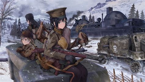 Wallpaper Neko Yanshoujie Anime Girls Battlefield 1
