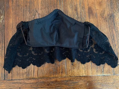 The Salomé Sexy Black Face Mask With Lace Veil 600 Thread Etsy
