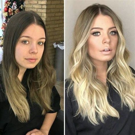 Medium Length Blonde Hair Color Transformation With Waves By
