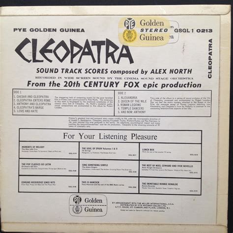 Film Music Site Cleopatra Soundtrack Alex North Pye Golden Guinea