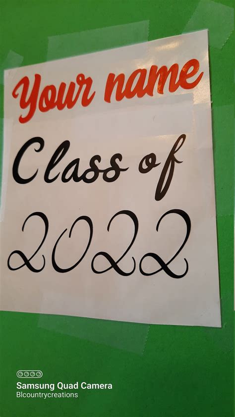 Class Of 2022 Vinyl Decal Personalized Class Decal Etsy