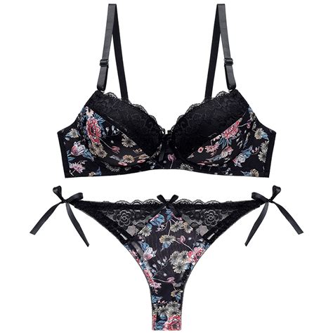 womens floral lace bra set lingerie underwear push up padded bra 32 34 36 38 abc ebay