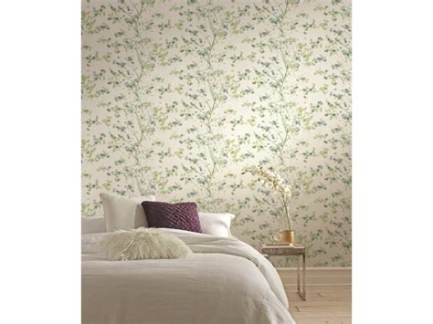 York Wallcoverings Outdoors In Green Blue Sunlit Branches Wallpaper