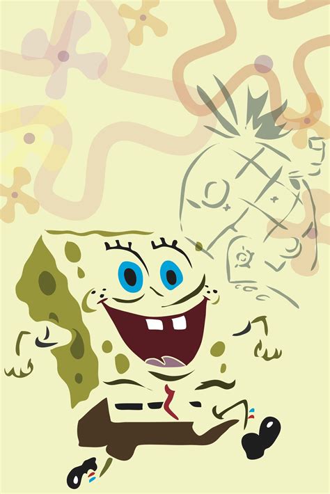 Spongebob Minimalism Poster Spongebob Spongebobsquarepants Art