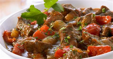Bigos is a rich flavorful stew with sauerkraut, polish sausage, beef, pork, red wine, caraway seeds and more. Paprika Pork Stew recipe | Eat Smarter USA