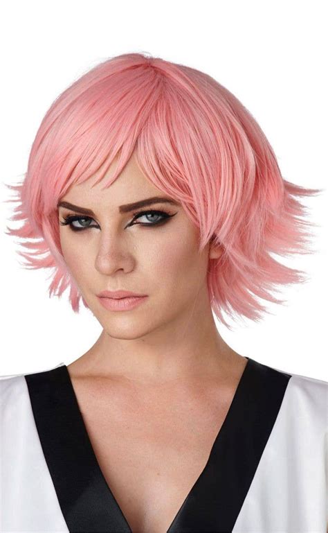 Anime Pink Cosplay Party Wig Women S Short Pink Costume Wig