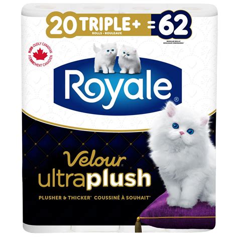 Royale Velour Ultra Plush Toilet Paper 20 Triple Plus Equal 62 Rolls