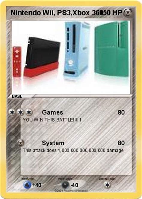 Pokémon Nintendo Wii Ps3 Xbox 360 360 Games My Pokemon Card