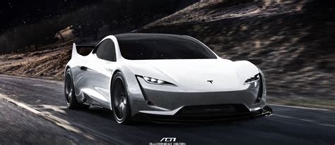 Tesla Roadster Spacex Imagined With Hardcore Aero Kit Carscoops Tesla Roadster Roadsters