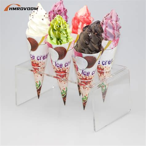Hmrovoom Holes Acrylic Ice Cream Cone Holder Stand Ice Cream Cone Holder Ice Cream Holder