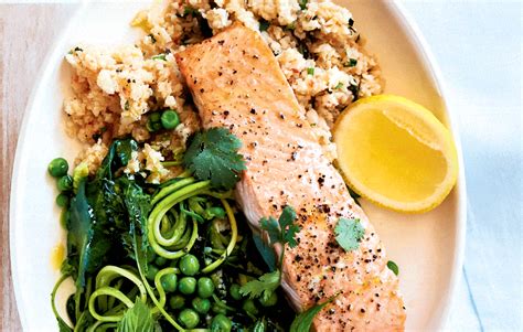 Baked Salmon With Cauliflower Rice Healthy Food Guide