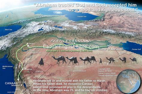 Map Abraham Moves To Canaan Casual English Bible