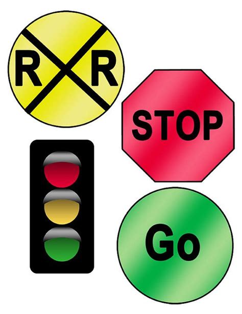 Digital Download Printatoy Road Sign Printable Traffic Light Go Stop
