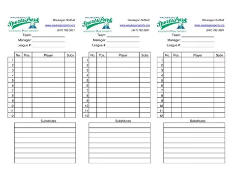 Baseball Lineup Sheets ≡ Fill Out Printable Pdf Forms Online