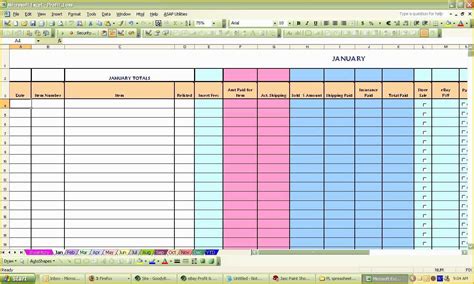 Free Excel Spreadsheet Templates Of Free Ebay Spreadsheet Template