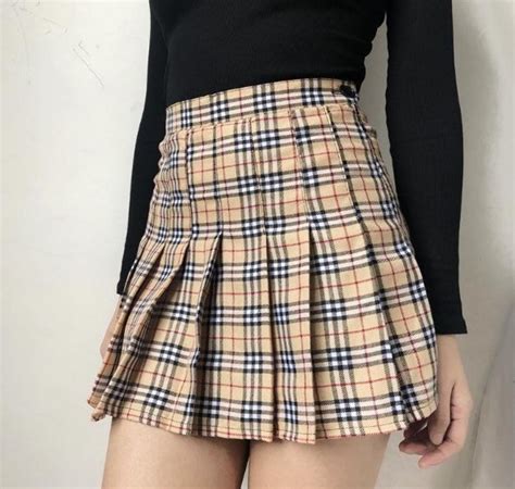 Tennis Skirt Pleated School Girl Plaid Mini Skirt Women High Waist