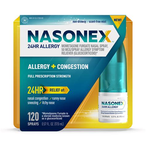 Nasonex 24hr Allergy Nasal Spray 24 Hour Non Drowsy Allergy Medicine 120 Spray