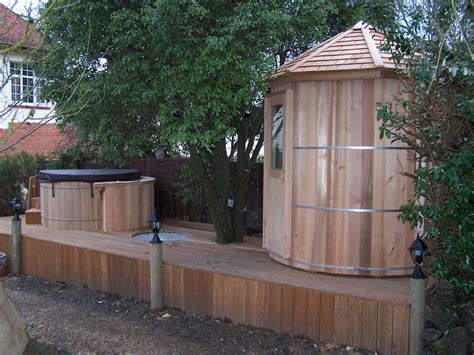 sauna and hottub combo with shower | Hot tubs saunas, Wooden saunas