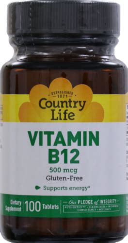 Country Life Vitamin B12 Tablets 500mcg 100 Ct Qfc
