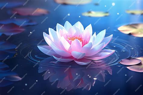 Premium Ai Image Zen Lotus Flower Floating On Water A Meditation