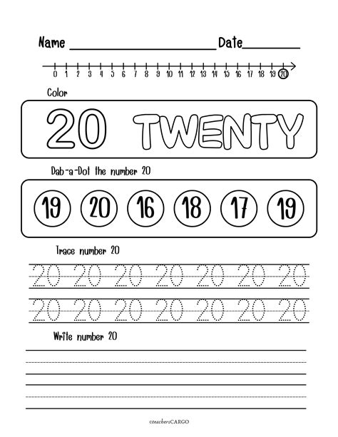 Tracing Numbers 1 20 Trace And Write Numbers 1 20 Worksheet Made By