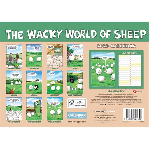 Wacky World Of Sheep A4 Calendar 2023