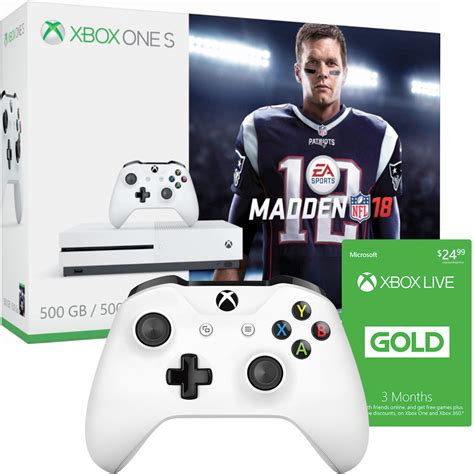 Best Buy Xbox One S 500gb Madden Nfl 18 Bundle With Extra Controller