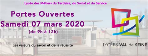 Portes ouvertes lycée Val de Seine 2020  Informations publiques