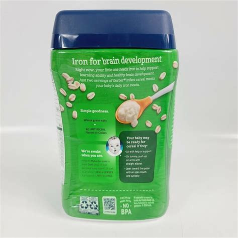 Gerber 1st Foods Organic Oatmeal Single Grain Cereal 8 Oz 227 G For