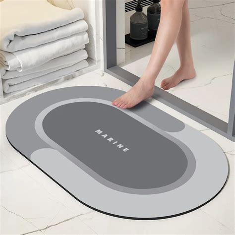 Super Absorbent Bath Mat Quick Drying Bathroom Rug Non Slip Entrance Doormat Nappa Skin Floor