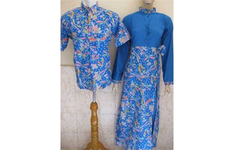 Baju Batik Sarimbit Kinjeng Biru Toko Batik Jogja