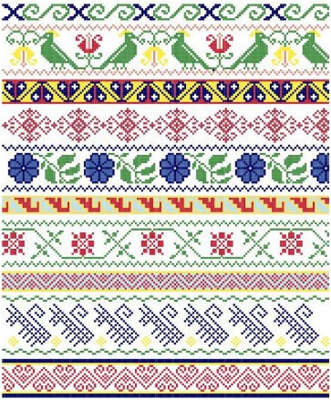 Mexican Folk Borders Cross Stitch Pattern Instant Etsy