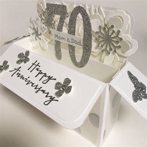 Platinum wedding anniversary card 70th wedding anniversary | Etsy