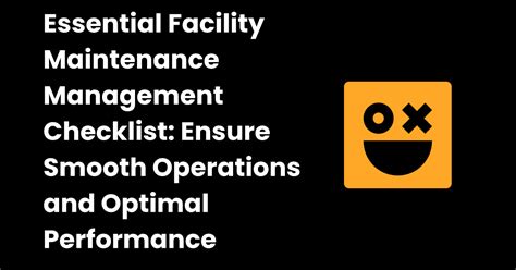 facility maintenance management checklist checklist gg