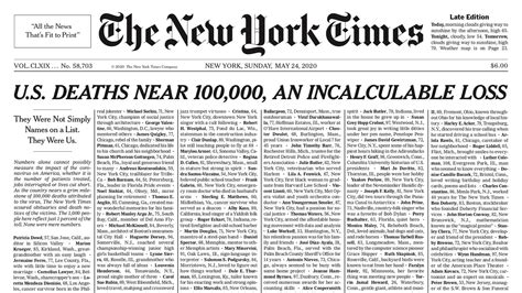 Founded in 1851, the times has since won 130 pulitzer prizes. The Project Behind a Front Page Full of Names - The New ...