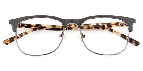 yc 2145 rectangle browline black eyeglasses frames leoptique