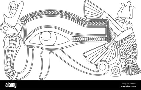 Eye Of Horus Symbol Of Ancient Egypt Vector Illustration Drawn With Black Line Stock Vector