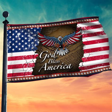 Patriotic Eagle Grommet Flag God Bless America Mln84gf Flagwix In