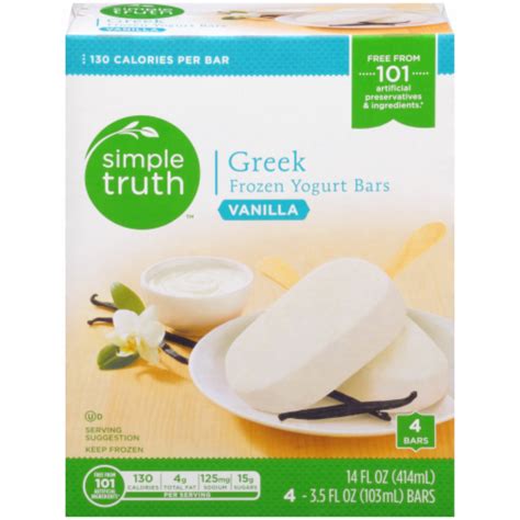 Simple Truth Vanilla Frozen Greek Yogurt Bars 4 Ct Kroger