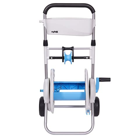 20m retractable garden hose reel on ground. PRO FLOW Cart Hose Reel - 160' - Plastic/Aluminum - Grey ...