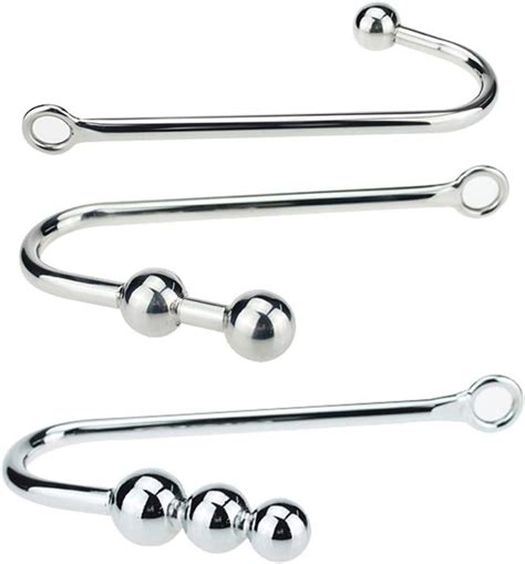ChicLSQ Edelstahl Plug Metall Anal Haken Buttplug Hook Mit 1 2 3 Perlen