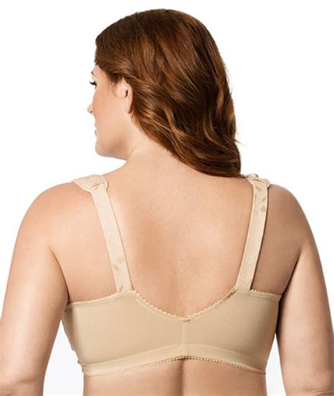 Elila Front Opening Wire Free Posture Bra Nude Curvy
