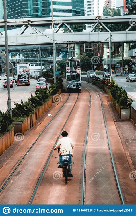 Modern hong kong is located in south china and is a special administrative zone of china. Bicycle Riding In The Area For Double-decker Trams In Hong ...