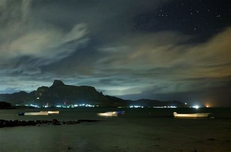 Lion Mountain In Night From Maheboug Mauritius Mauritius Roots Lion