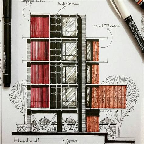 Sketching Ideas For The Architectural Facades Design Architecture