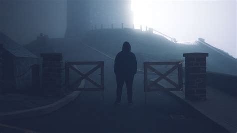Download Wallpaper 2560x1440 Loneliness Alone Silhouette Sad Fog