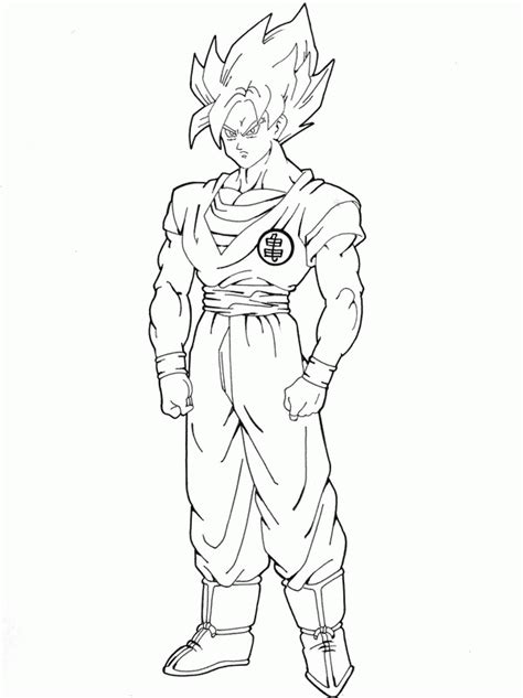 Goku Super Saiyan Drawings Full Body Sketch Coloring Page Coloring Home